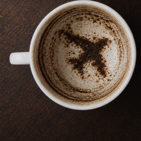 AIRCRAFT coffee grounds symbol photo variation 2