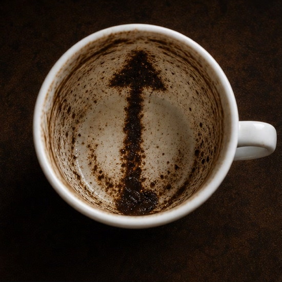 ARROW coffee cup symbol photo and tasseography meaning