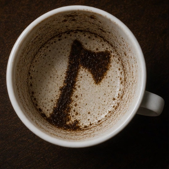 AXE coffee cup symbol photo and tasseography meaning