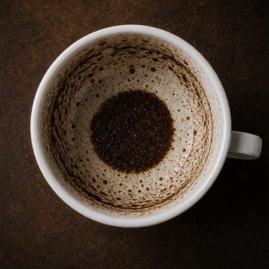 BALL coffee cup symbol photo and tasseography meaning