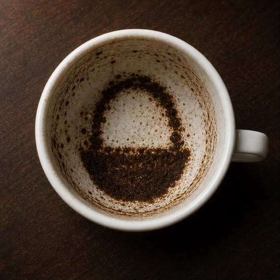 BASKET coffee cup symbol photo and tasseography meaning