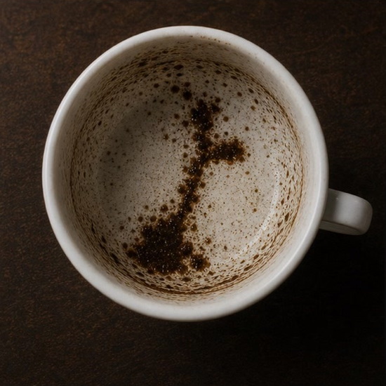 BAT or CLUB coffee grounds symbol photo variation 2