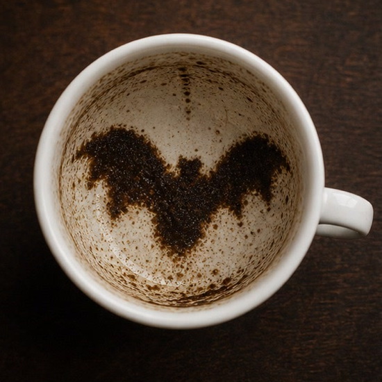 BAT (the animal) coffee cup symbol photo and tasseography meaning