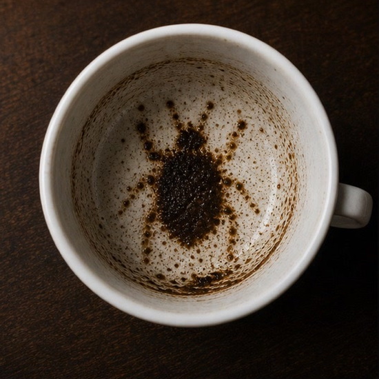 BEETLE coffee cup symbol photo and tasseography meaning