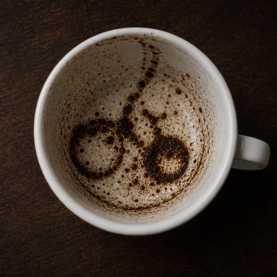 BICYCLE coffee grounds symbol photo variation 1