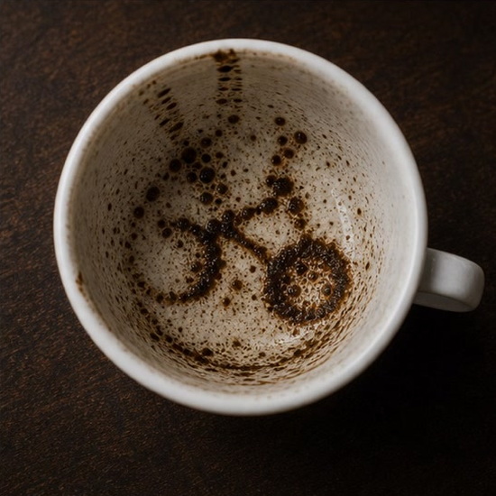 BICYCLE coffee grounds symbol photo variation 3