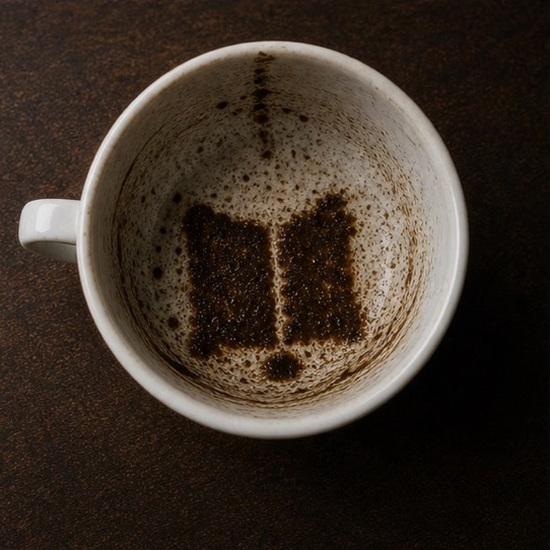 BOOK coffee grounds symbol photo variation 2