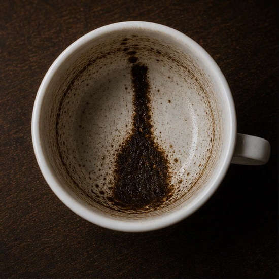 BOTTLE coffee cup symbol photo and tasseography meaning