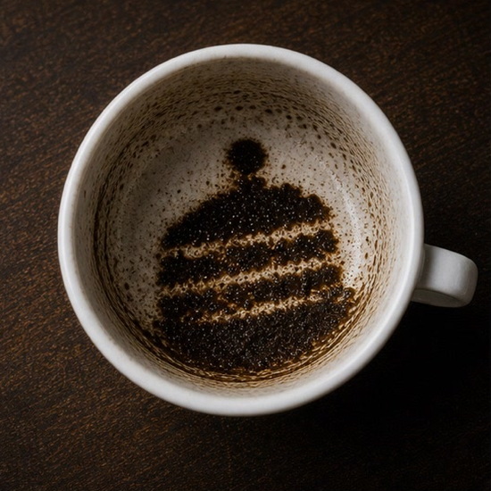 CAKE coffee cup symbol photo and tasseography meaning