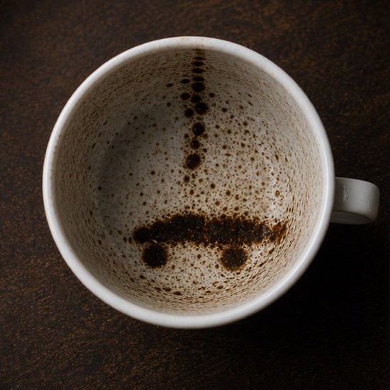 CAR coffee cup symbol photo and tasseography meaning
