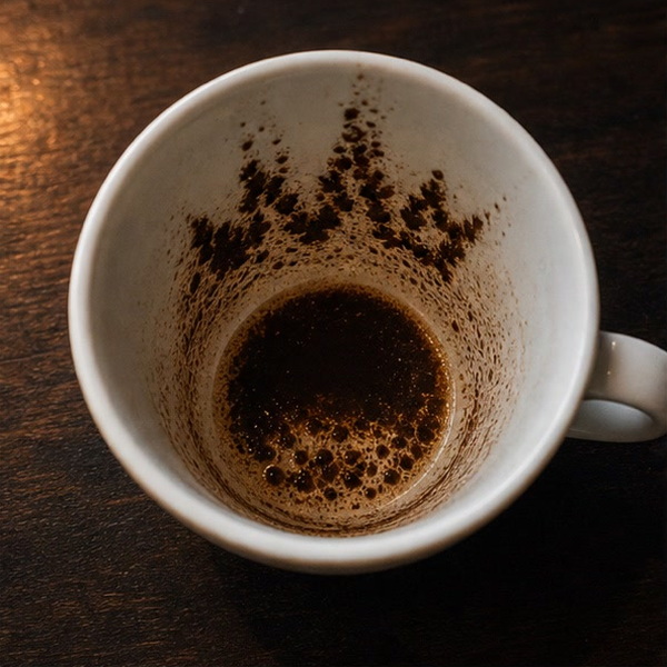 CROWN coffee cup symbol photo and tasseography meaning