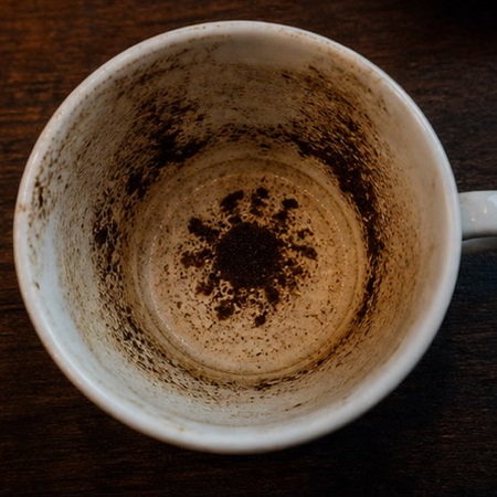 DAISY coffee cup symbol photo and tasseography meaning