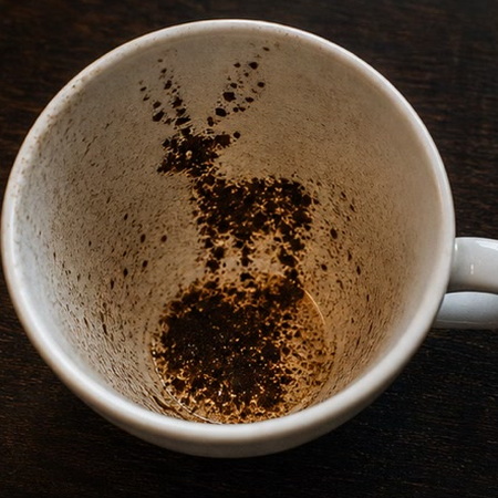 DEER coffee cup symbol photo and tasseography meaning