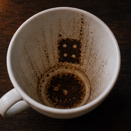 DICE coffee grounds symbol photo variation 2
