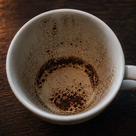 DISH coffee cup symbol photo and tasseography meaning