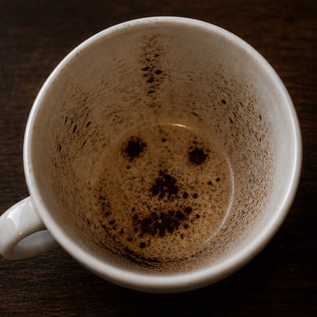 FACE coffee grounds symbol photo variation 2