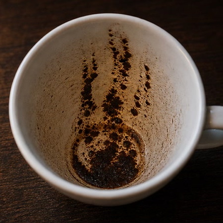 FIRE coffee cup symbol photo and tasseography meaning