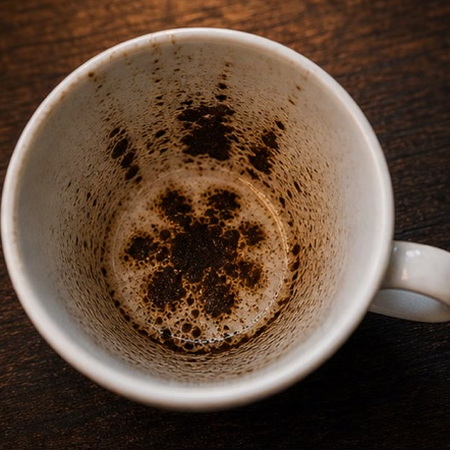 FLOWER coffee cup symbol photo and tasseography meaning