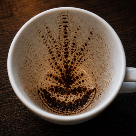 FOUNTAIN coffee cup symbol photo and tasseography meaning