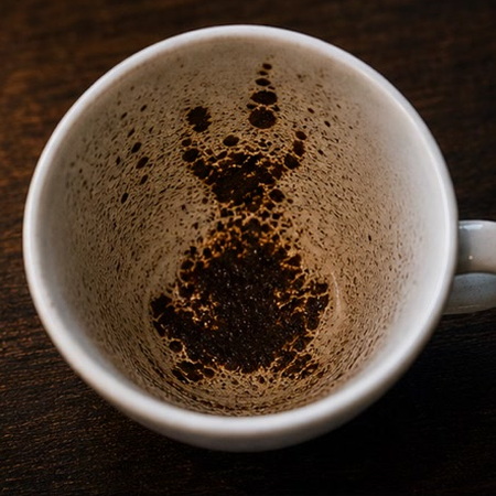 FROG coffee cup symbol photo and tasseography meaning