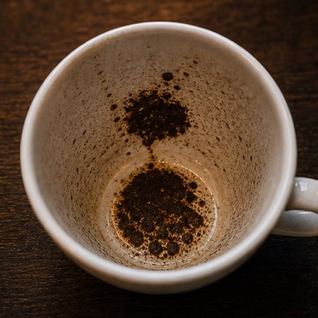 FRUIT coffee cup symbol photo and tasseography meaning