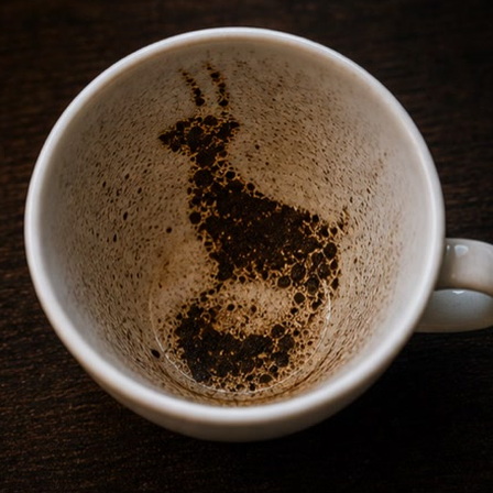 GOAT coffee cup symbol photo and tasseography meaning