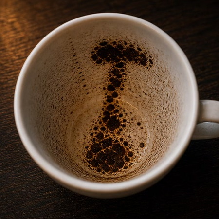 HAMMER coffee cup symbol photo and tasseography meaning