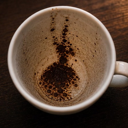 HARE coffee cup symbol photo and tasseography meaning