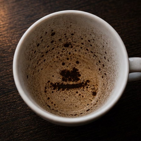 HAT coffee cup symbol photo and tasseography meaning