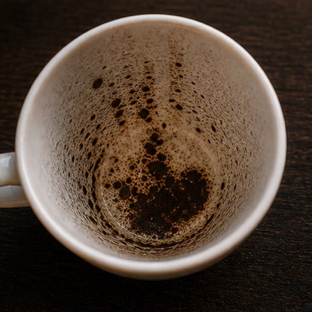 HEART coffee grounds symbol photo variation 2