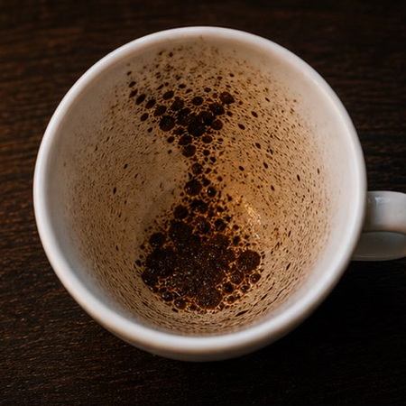 HOURGLASS coffee cup symbol photo and tasseography meaning