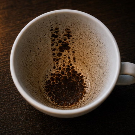 ICEBERG coffee cup symbol photo and tasseography meaning
