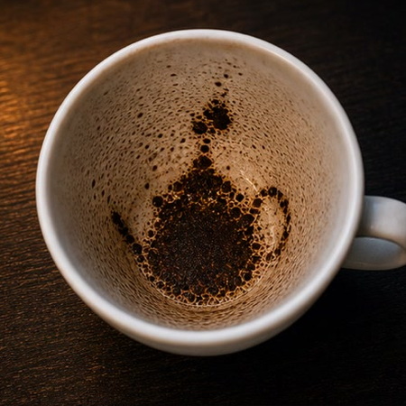 KETTLE coffee cup symbol photo and tasseography meaning