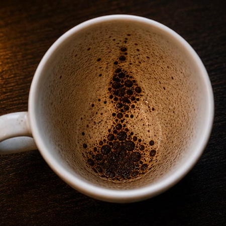 KITE coffee cup symbol photo and tasseography meaning