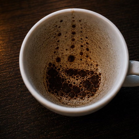 LETTER coffee grounds symbol photo variation 1