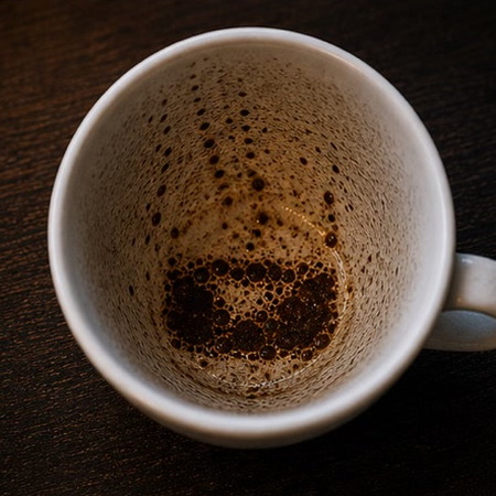 LETTER coffee grounds symbol photo variation 3