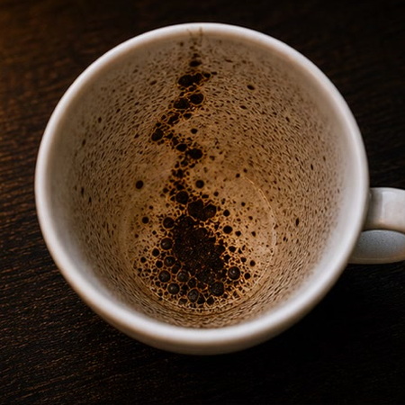 LIGHTENING coffee cup symbol photo and tasseography meaning