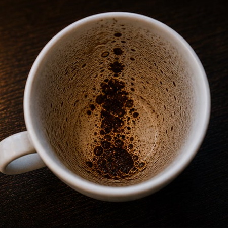 MAN coffee cup symbol photo and tasseography meaning