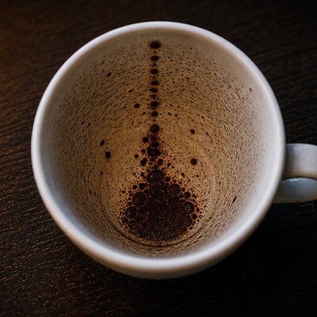 NAIL coffee cup symbol photo and tasseography meaning