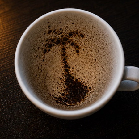 PALM TREE coffee cup symbol photo and tasseography meaning