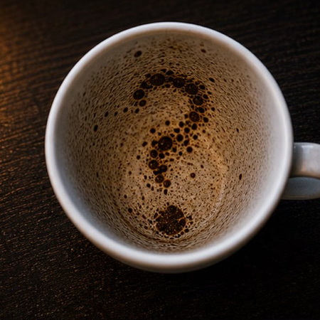 QUESTION MARK coffee grounds symbol photo variation 1