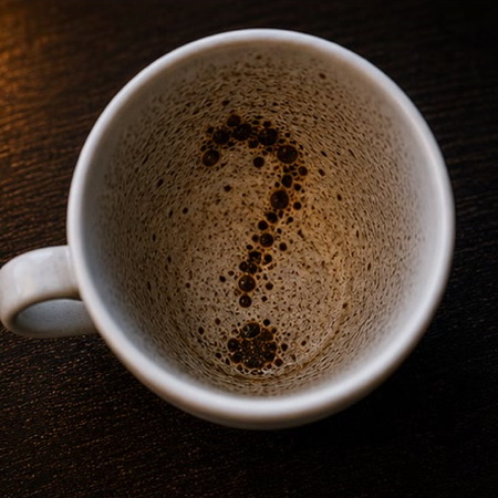 QUESTION MARK coffee grounds symbol photo variation 2