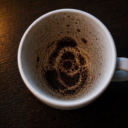 ROSE coffee cup symbol photo and tasseography meaning