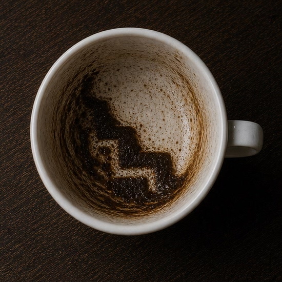 STAIR coffee cup symbol photo and tasseography meaning