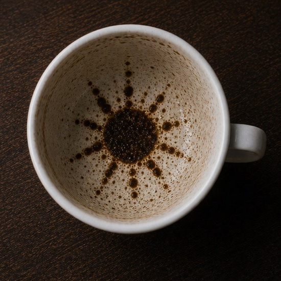 SUN coffee cup symbol photo and tasseography meaning