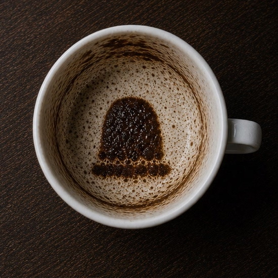 THIMBLE coffee cup symbol photo and tasseography meaning