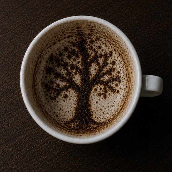 TREE coffee cup symbol photo and tasseography meaning