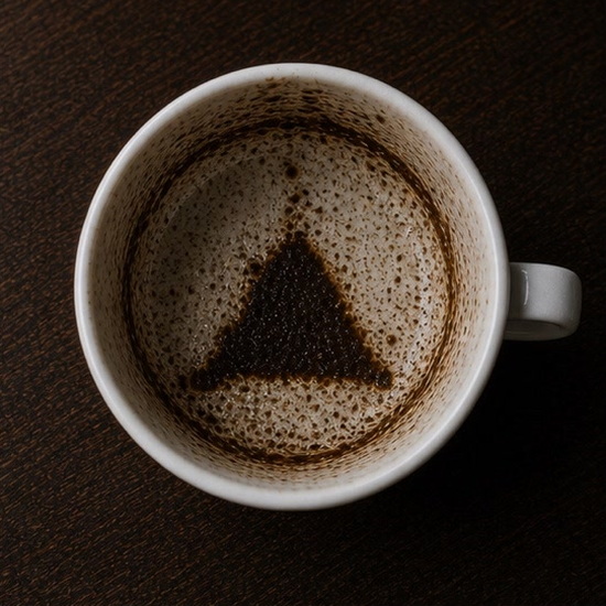 TRIANGLE coffee cup symbol photo and tasseography meaning