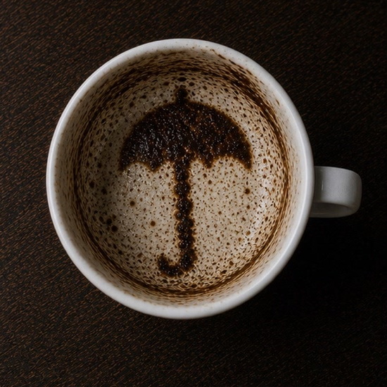 UMBRELLA coffee cup symbol photo and tasseography meaning