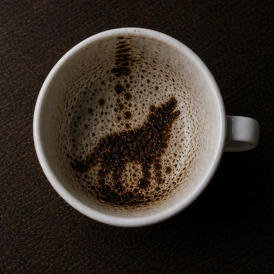 WOLF coffee grounds symbol photo variation 1